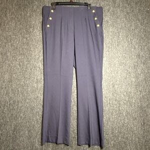 Counterparts Womens Super stretch Soft Navy Pull On Pants Mid Rise Bootcut Sz M